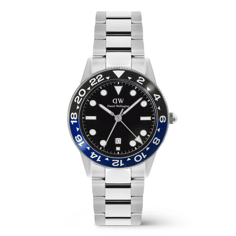 Daniel Wellington Iconic Link Zwart Blauwe Keramische Bezel Herenhorloge DW00100921