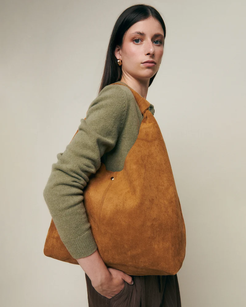 Pologi-1 bolso hobo grande efecto ante con neceser extraíble