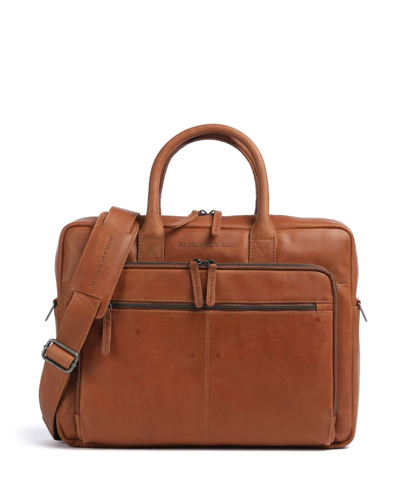 The Chesterfield Brand Wax Pull Up Cow Tacama Bolso para portátil cognac