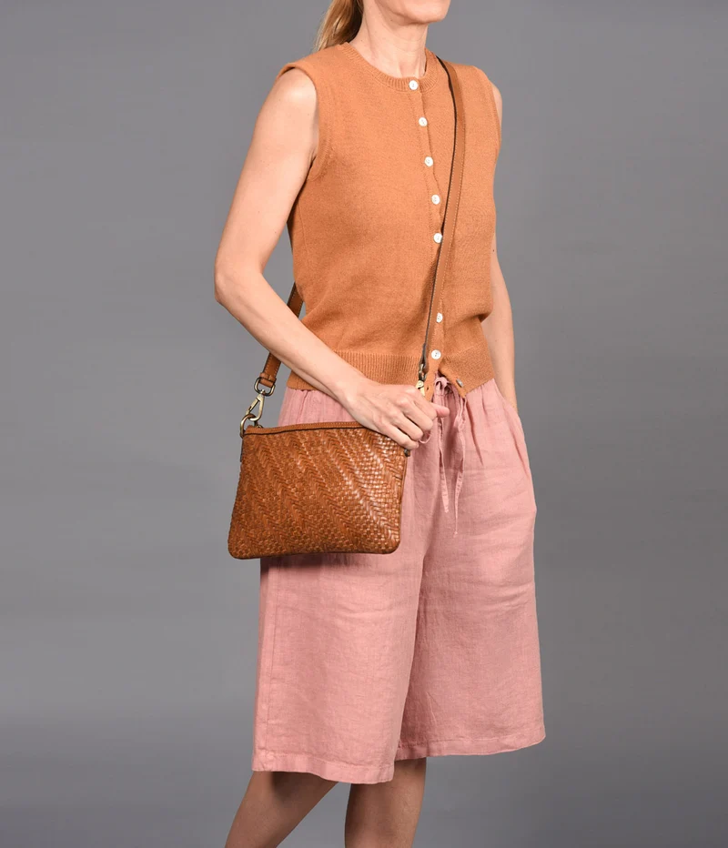 Bolso de hombro de piel THB Plait
