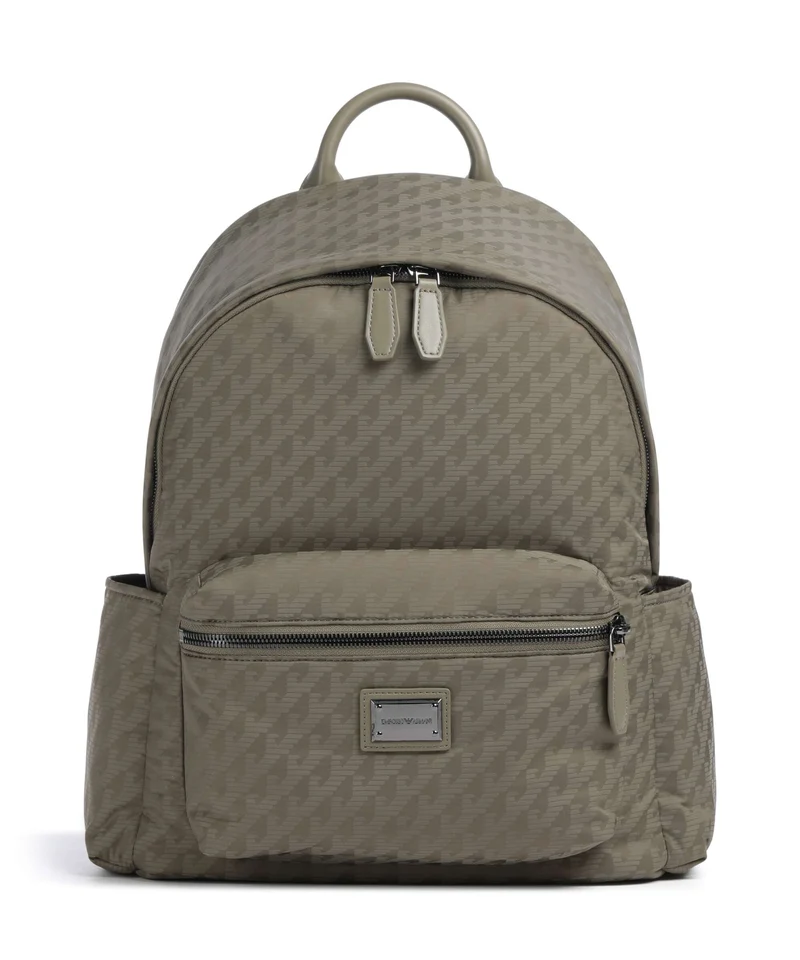 Emporio Armani Eagle All Over Mochila stone gray