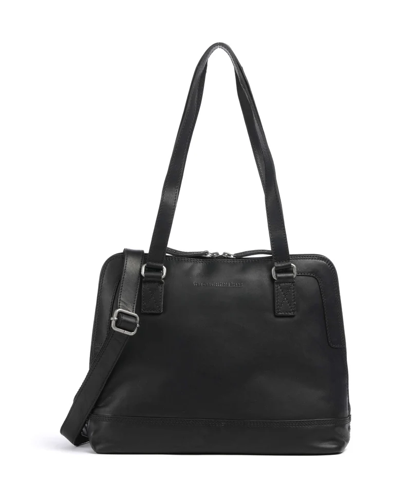 The Chesterfield Brand Wax Pull Up Cow Seron Bolso de hombro black