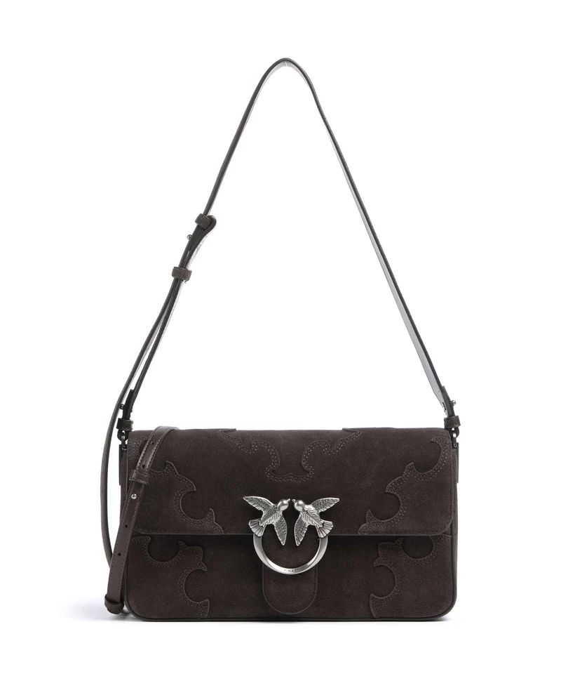 Pinko Love One Classic Slouchy Bolso de hombro marrone/chicco di caffe/old silver