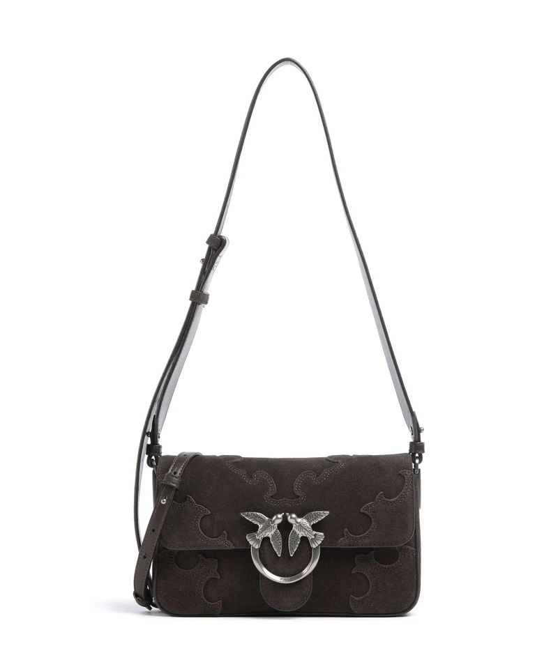 Pinko Love One Mini Slouchy Bandolera marrone/chicco di caffe/old silver