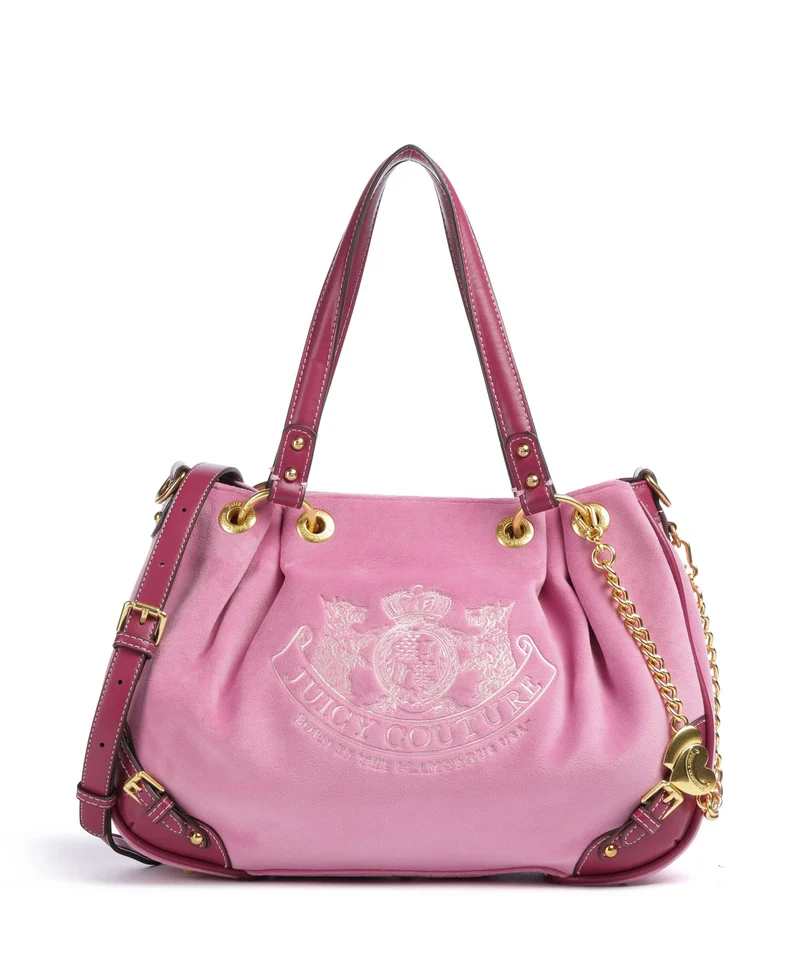 Juicy Couture Twig Narrative Velvet M Bolso de hobo super pink