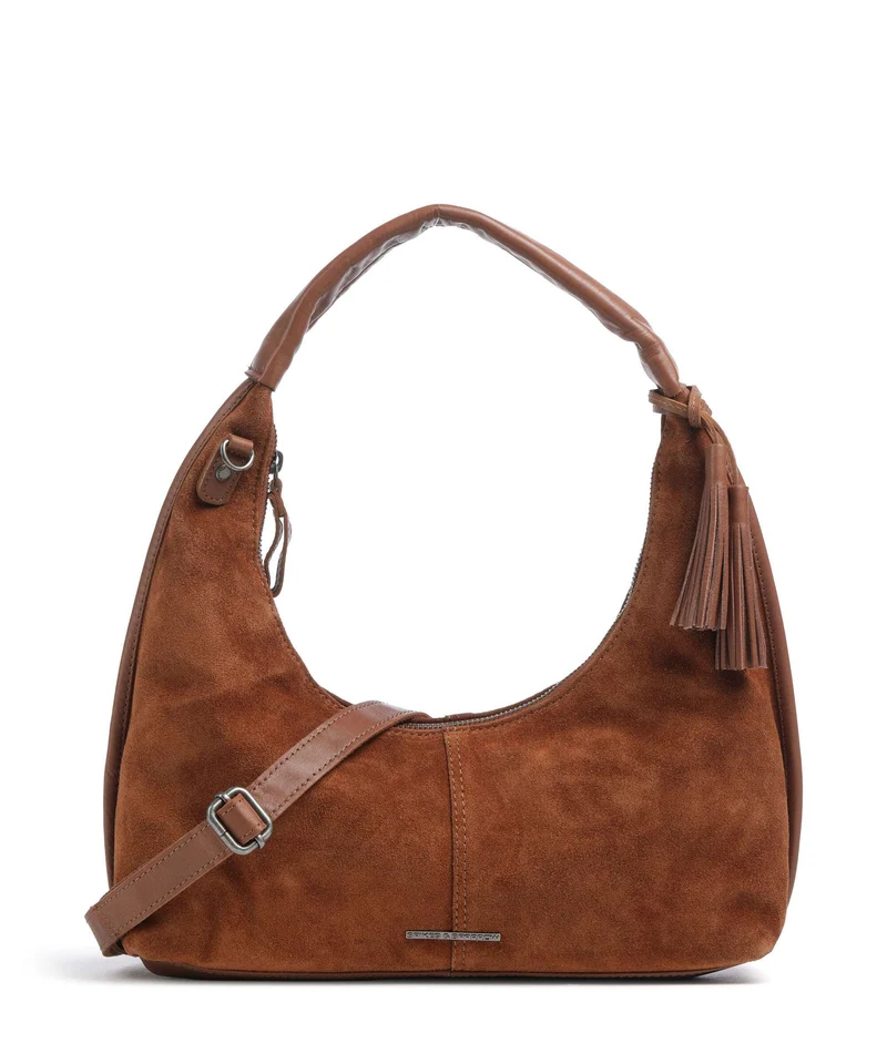 Spikes & Sparrow Suede Mix Gwyn Bolso de hobo mocca