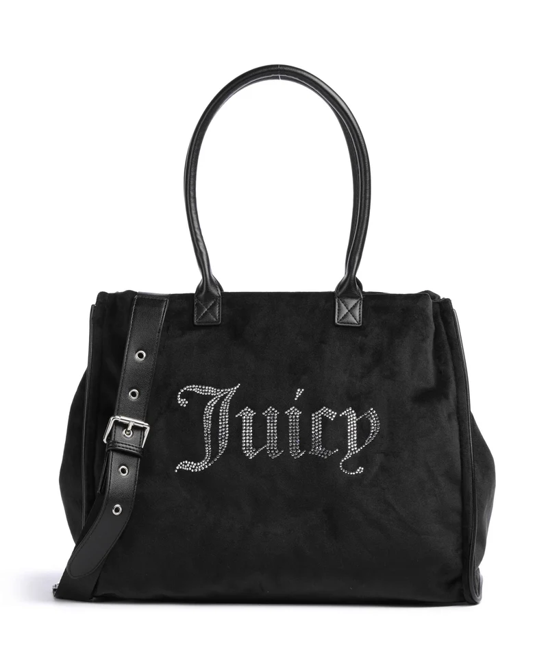 Juicy Couture Iris Velvet Rhinestones L Bolsa shopping black