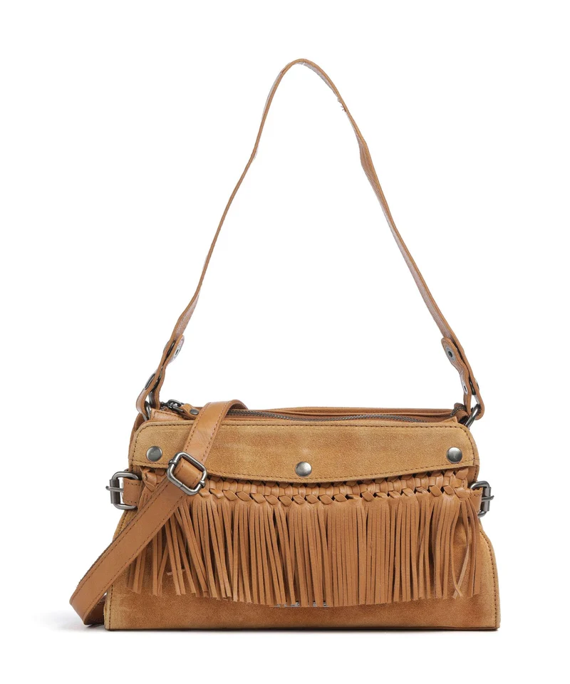 Spikes & Sparrow Suede Mix Madelon Bolso de hombro tan