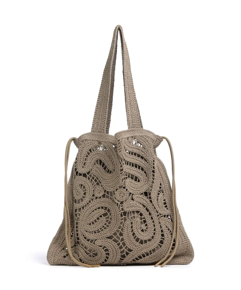 Pinko Crochet Geometrico Bolso de hobo verde canguro