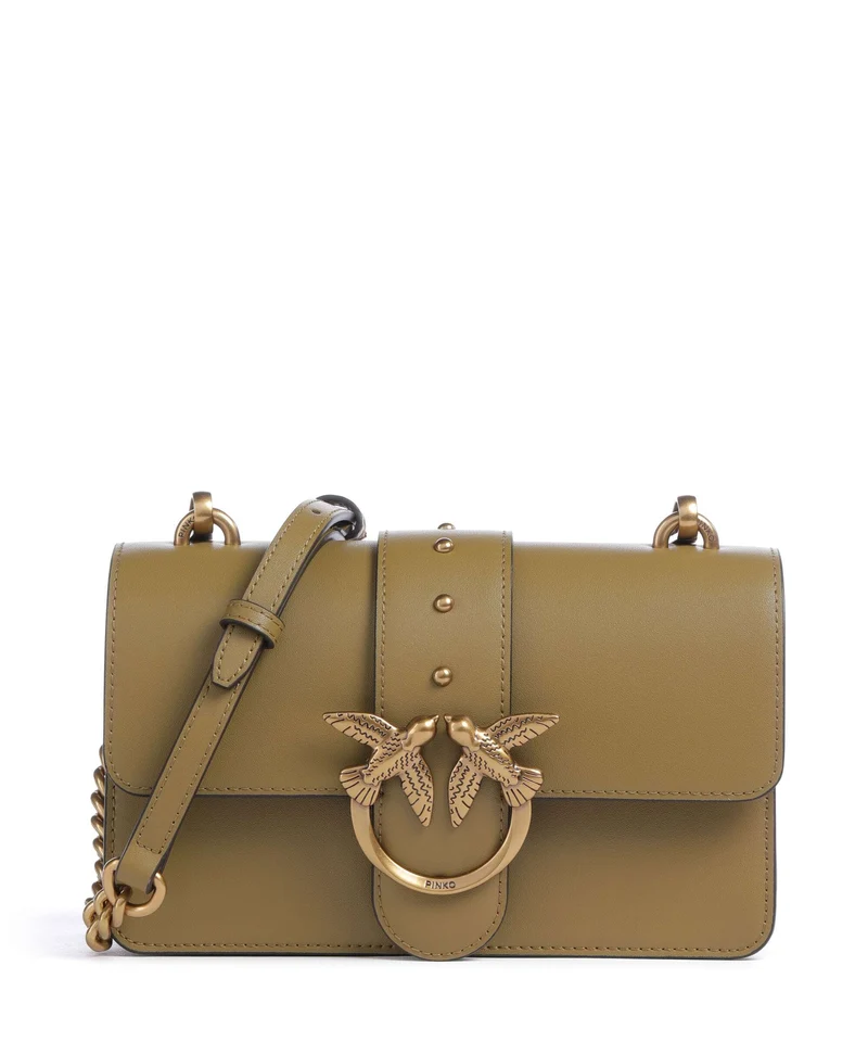 Pinko Love One Mini Bandolera verde canguro/antique gold