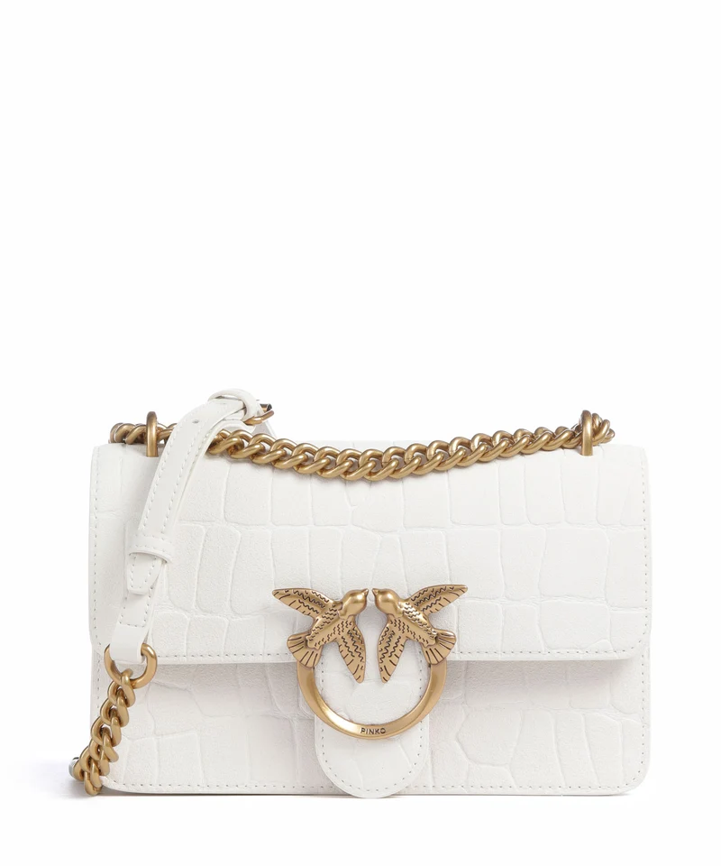 Pinko Love One Mini Bolso de hombro bianco nembo/antique gold