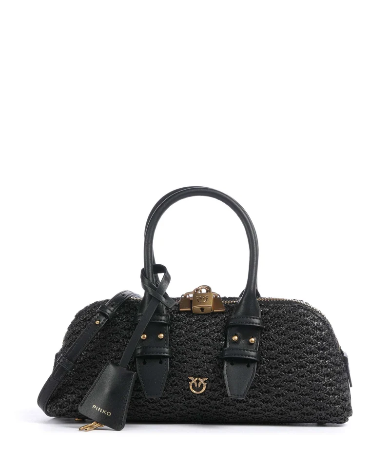 Pinko Bowling Horizontal Bolso de mano nero/antique gold