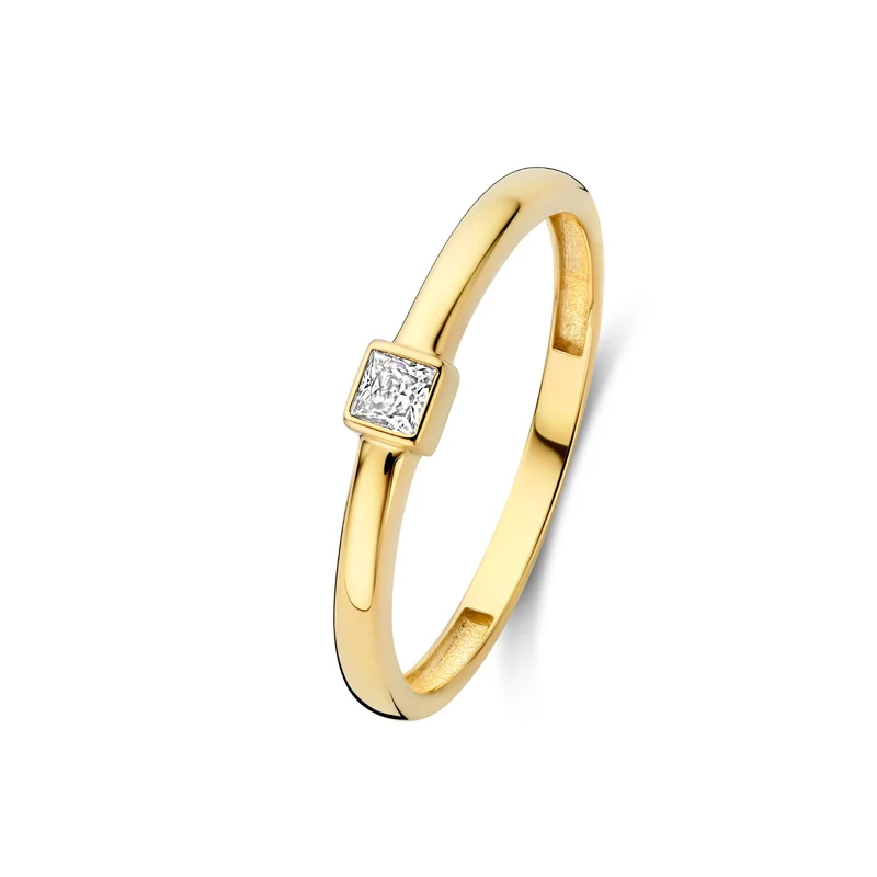 Isabel Bernard Rivoli Jodi 14 Karaat Gouden Stacking Ring Met Zirkonia Steentje IB330111-50