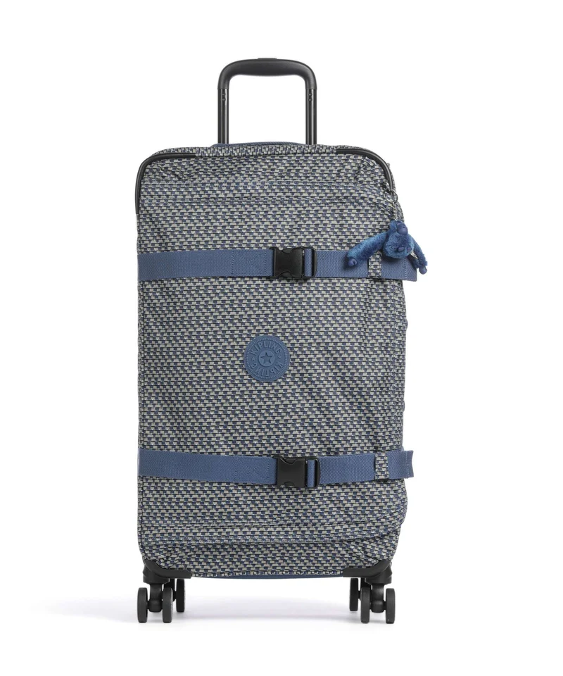 Kipling Basic Spontaneous M Maleta con 4 ruedas blue on wire