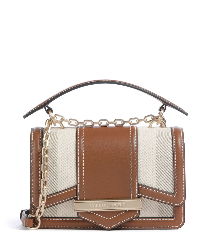 Karl Lagerfeld K/Nova Small Bandolera natural canvas/tan