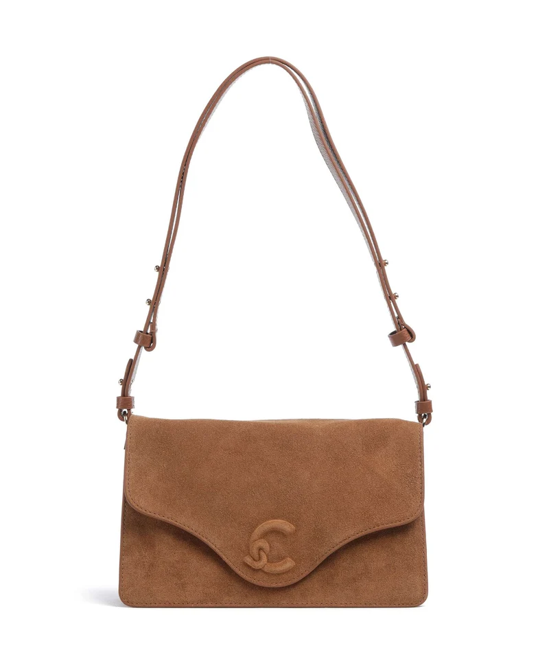 Coccinelle C-Me Softy Suede Bolso de hombro cognac