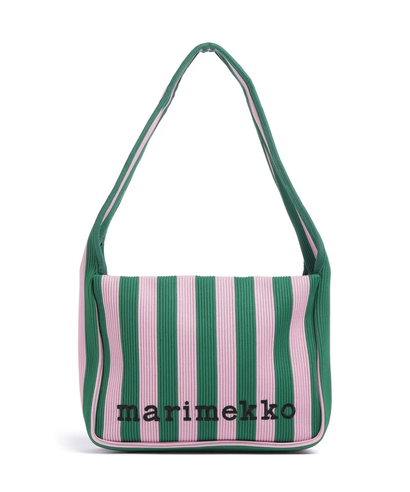 Marimekko Knitted Merirosvo Bolso de hombro pink/dark green