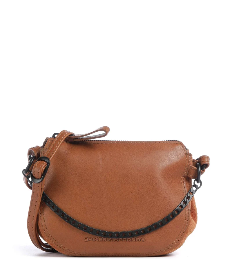 Spikes & Sparrow Suede Mix Delaine Bandolera brandy