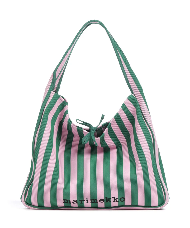 Marimekko Knitted Merirosvo Bolso de hobo pink/dark green