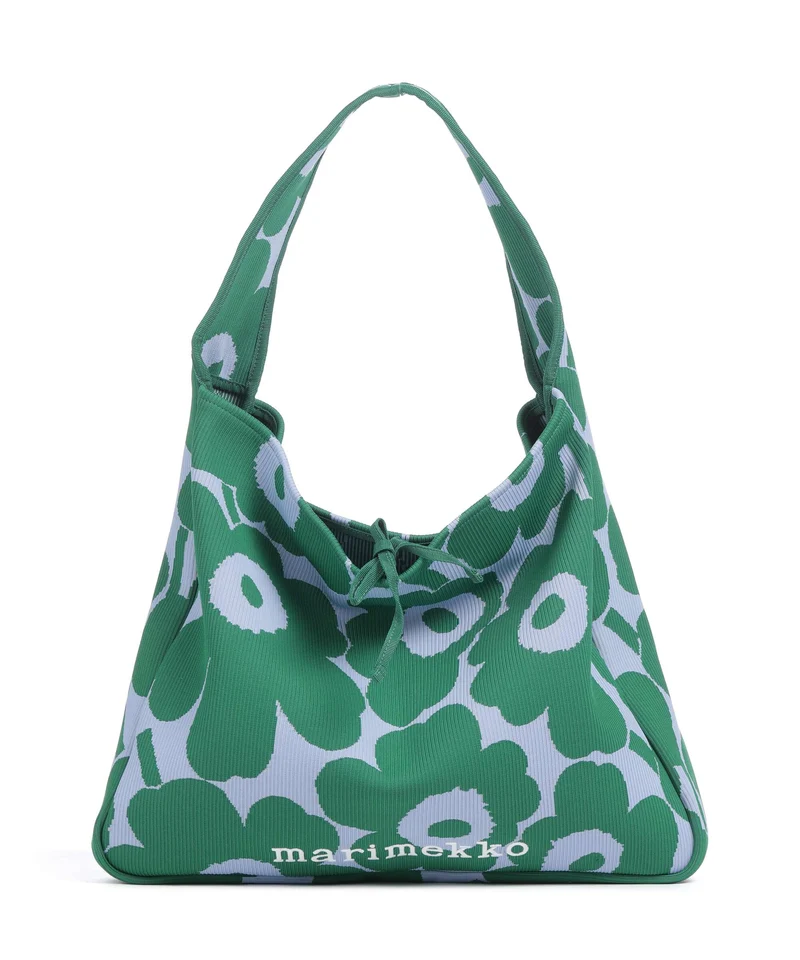 Marimekko Knitted Unikko Bolso de hobo dark green/blue