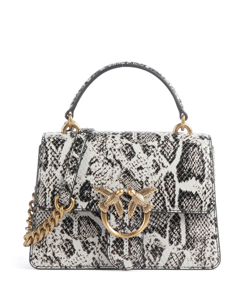 Pinko Love One Mini Bandolera roccia/nero/antique gold