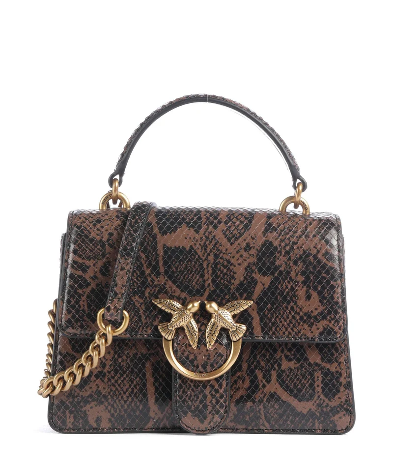 Pinko Love One Mini Bandolera roccia/marrone/antique gold