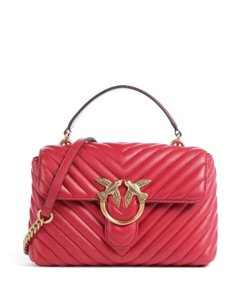 Pinko Love Lady Puff Mini Bolso de mano rosso rio/antique gold