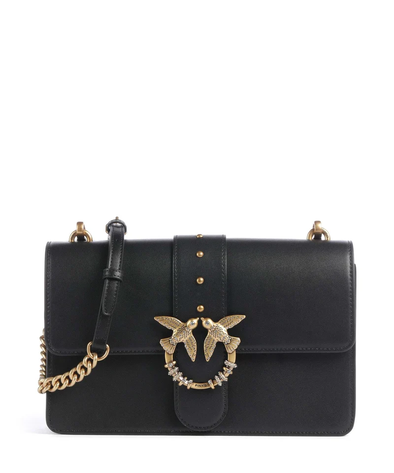 Pinko Love One Classic New Buckle Bandolera nero/antique gold