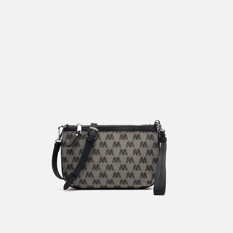 Mongra bolso bandolera pequeño con asa de mano y estampado monogram ED.