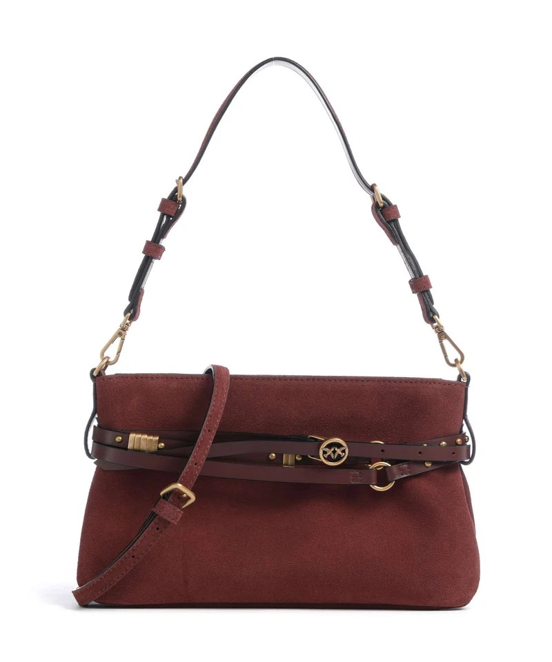 Pinko Belt Mini Bolso de hombro burgundy wine/antique gold