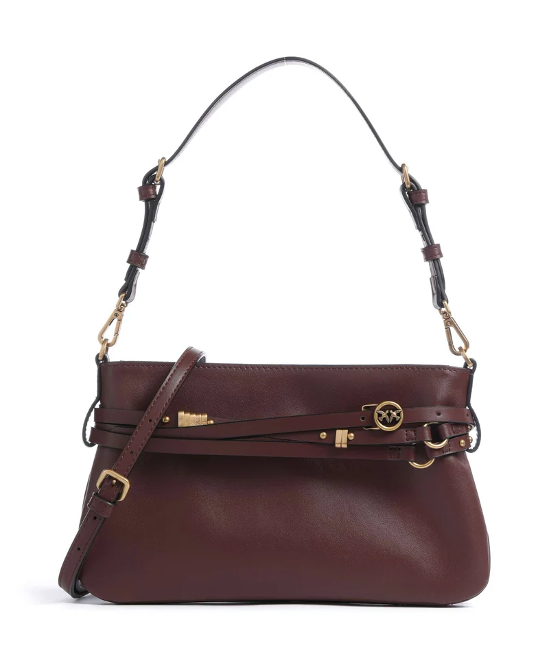Pinko Belt Mini Bolso de hombro burgundy wine/antique gold