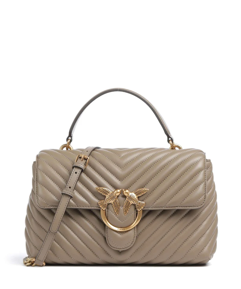Pinko Love Lady Puff Classic Bolso de mano grigio talpa/antique gold