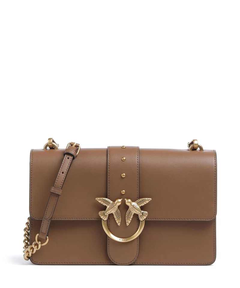 Pinko Love One Classic Bandolera marrone cognac/antique gold
