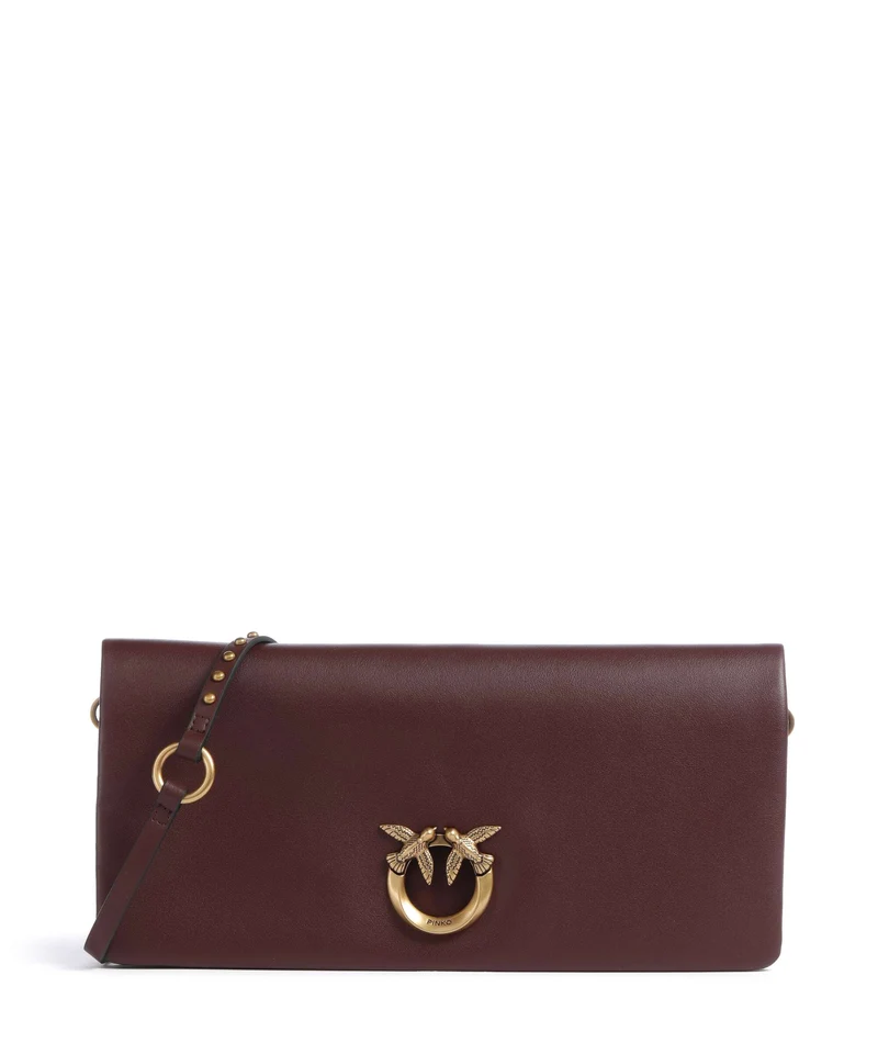 Pinko Click Soft Classic Bandolera burgundy wine/antique gold