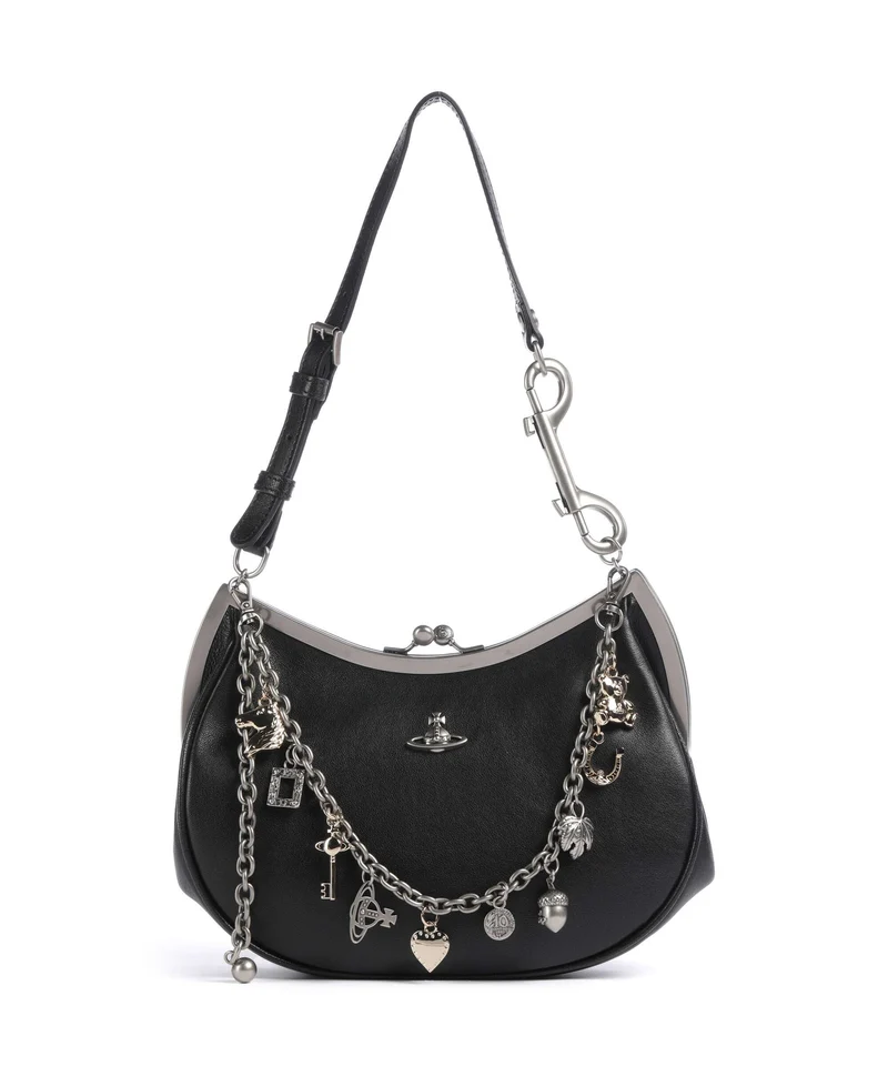 Vivienne Westwood Charm Frame Supple Bolso de hombro black/dark silver