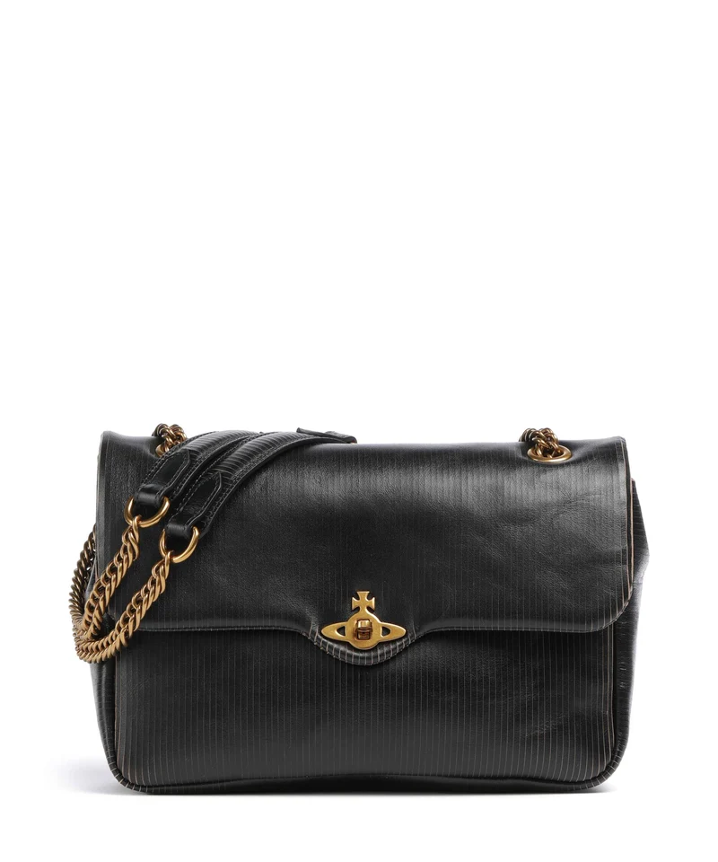 Vivienne Westwood Anita Laser Line Medium Bolso de hombro black/beige