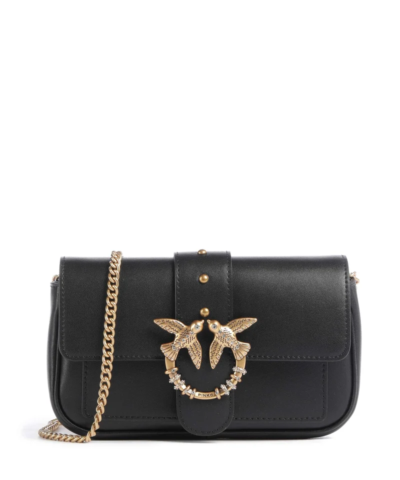 Pinko Love One Pocket New Buckle Bandolera nero/antique gold