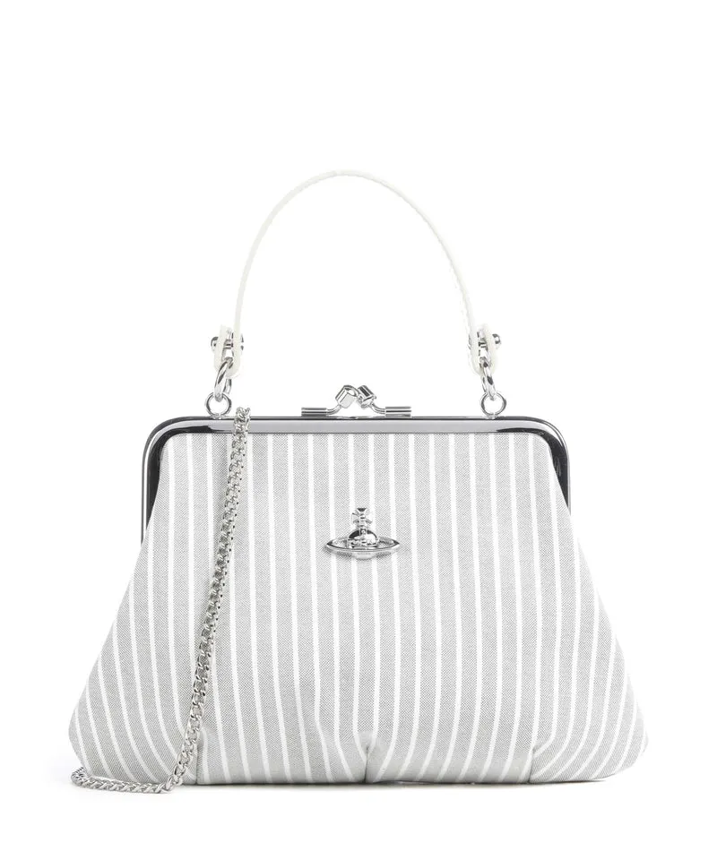 Vivienne Westwood Granny Frame Classic Oxford Shirt Bolso de mano thyme stripe