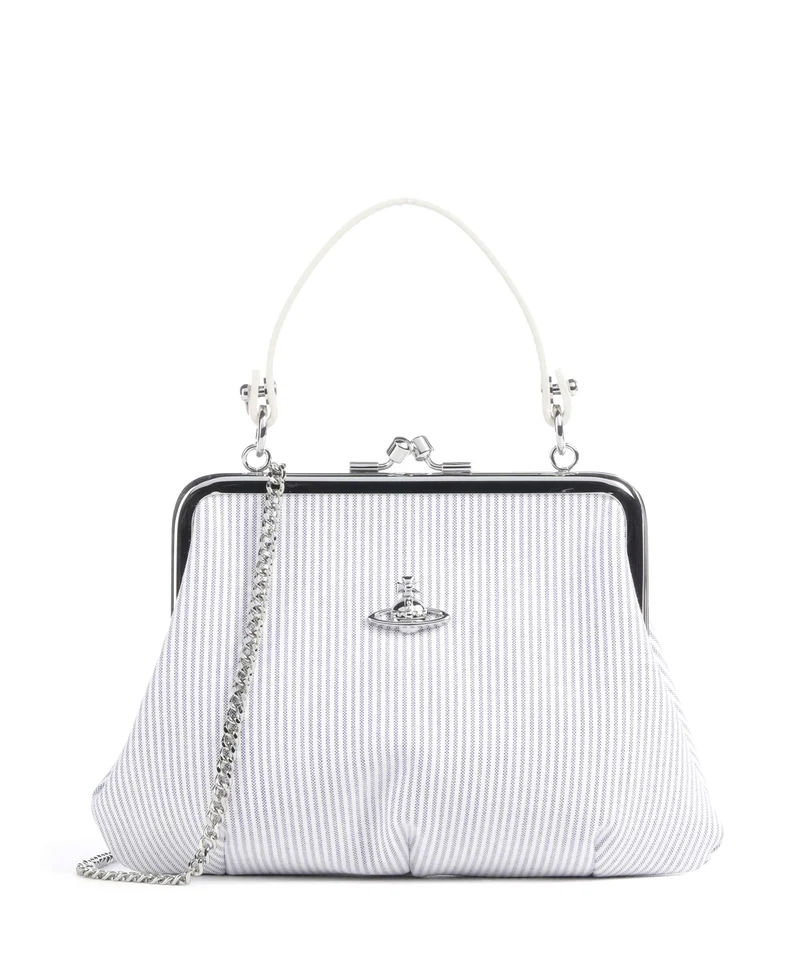 Vivienne Westwood Granny Frame Classic Oxford Shirt Bolso de mano ink stripe