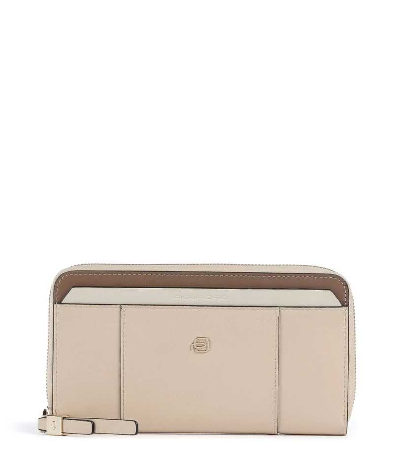 Piquadro Circle Monedero beige/cuoio