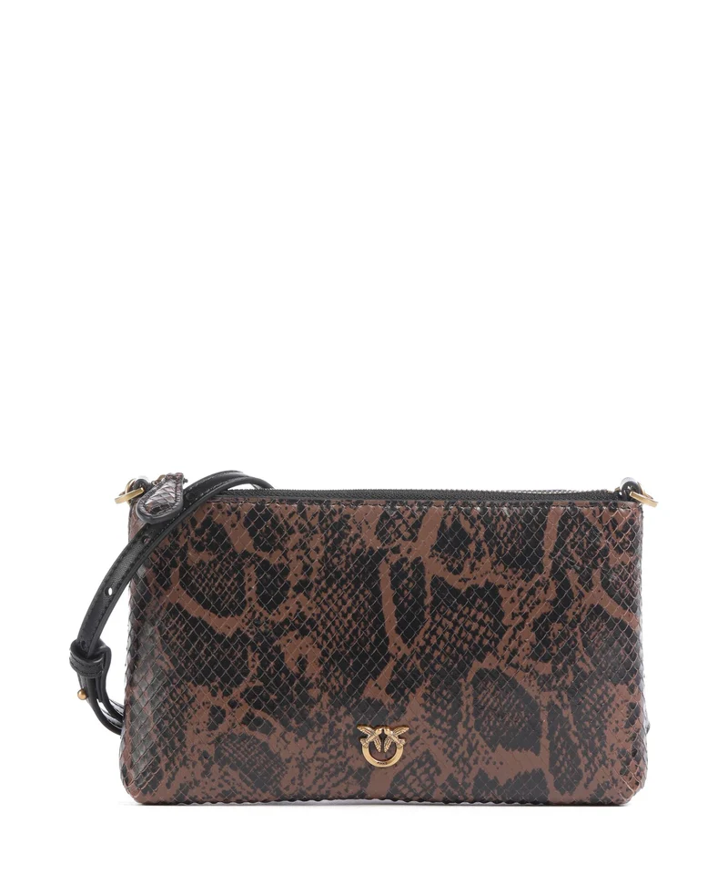 Pinko Flat Mini Bandolera roccia/marrone/antique gold