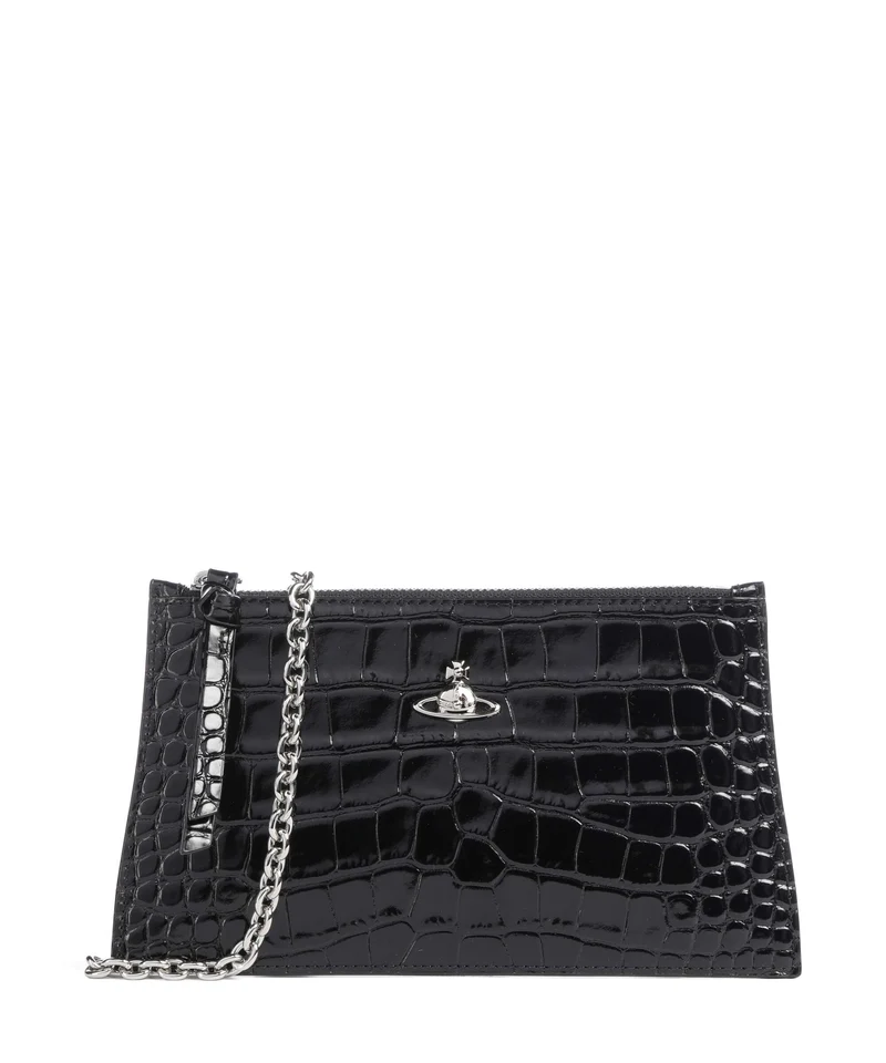 Vivienne Westwood Embossed Croc Small Bolso de fiesta black