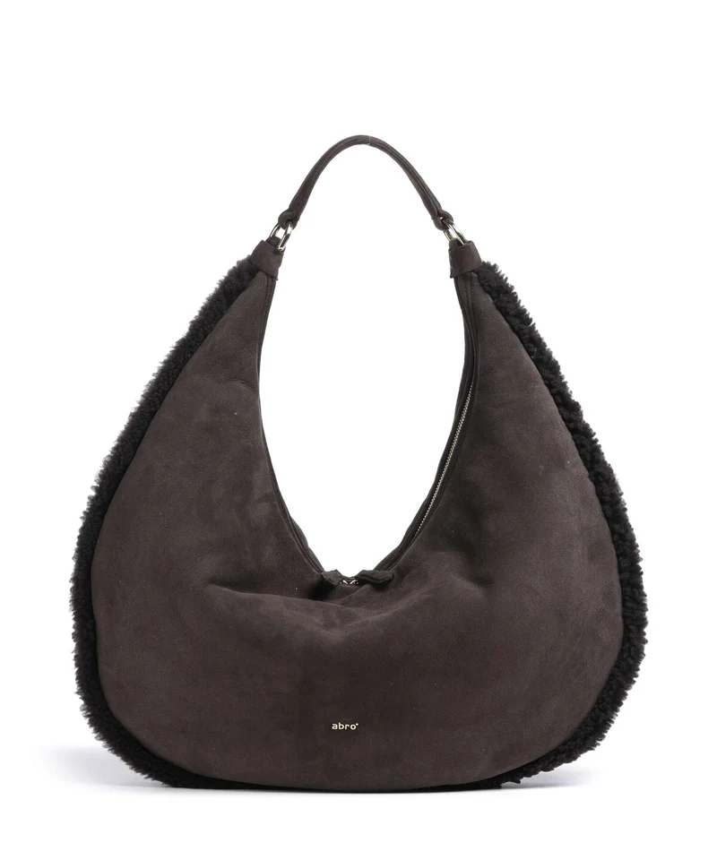 Abro Shearling Nana Big Bolso de hobo dark brown