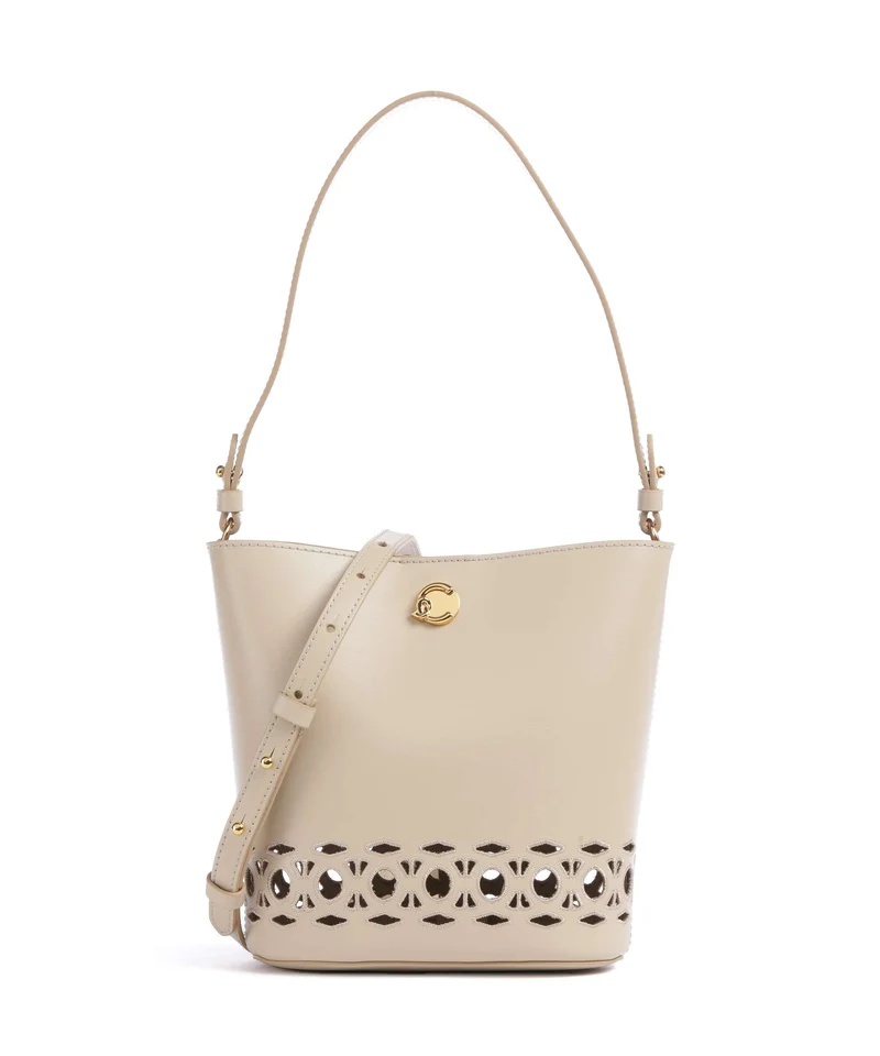 Coccinelle Nikla Monogram Sangallo Bucket bolso de mano sandshell