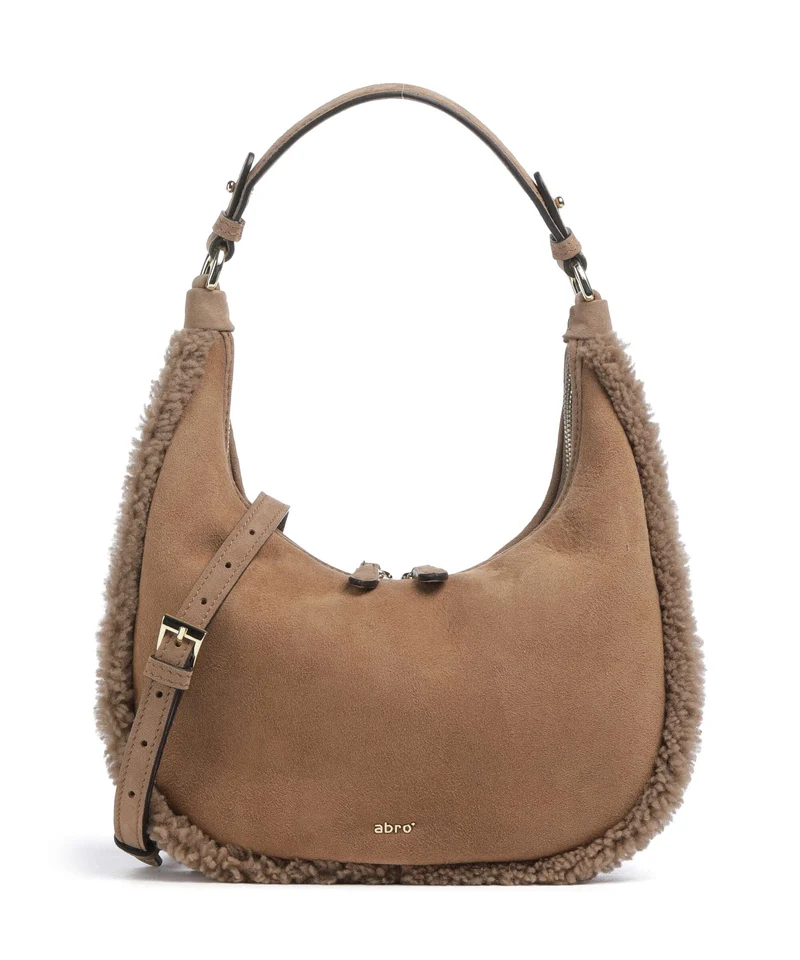 Abro Shearling Nana Mini Bolso de hombro cappuccino