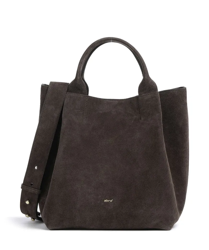 Abro Suede Essential Medium Bolso de mano dark brown