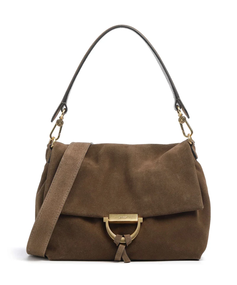 Abro Suede Temi Medium Bolso de hombro khaki