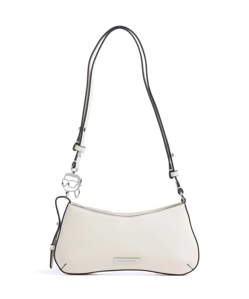 Karl Lagerfeld Ikon Smooth Bolso de hombro off white