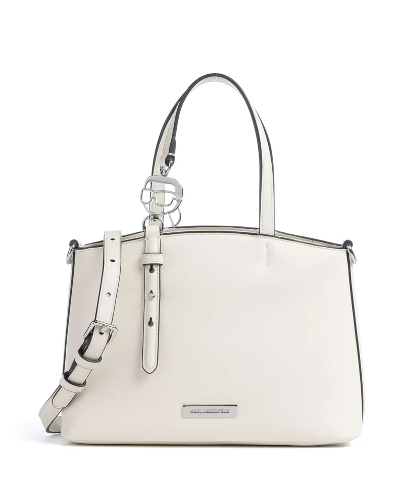 Karl Lagerfeld Ikon Smooth Bolso de mano off white