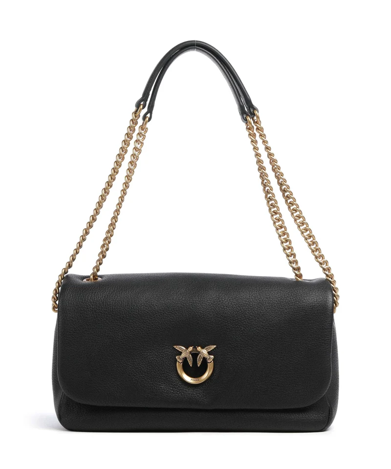 Pinko Click Soft Horizontal Chain Bolso de hombro nero/antique gold
